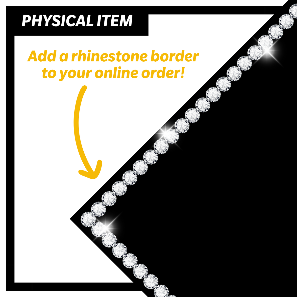Yellow Rhinestone Border ADD ON: Rhinestone Border – Uncapped Creations
