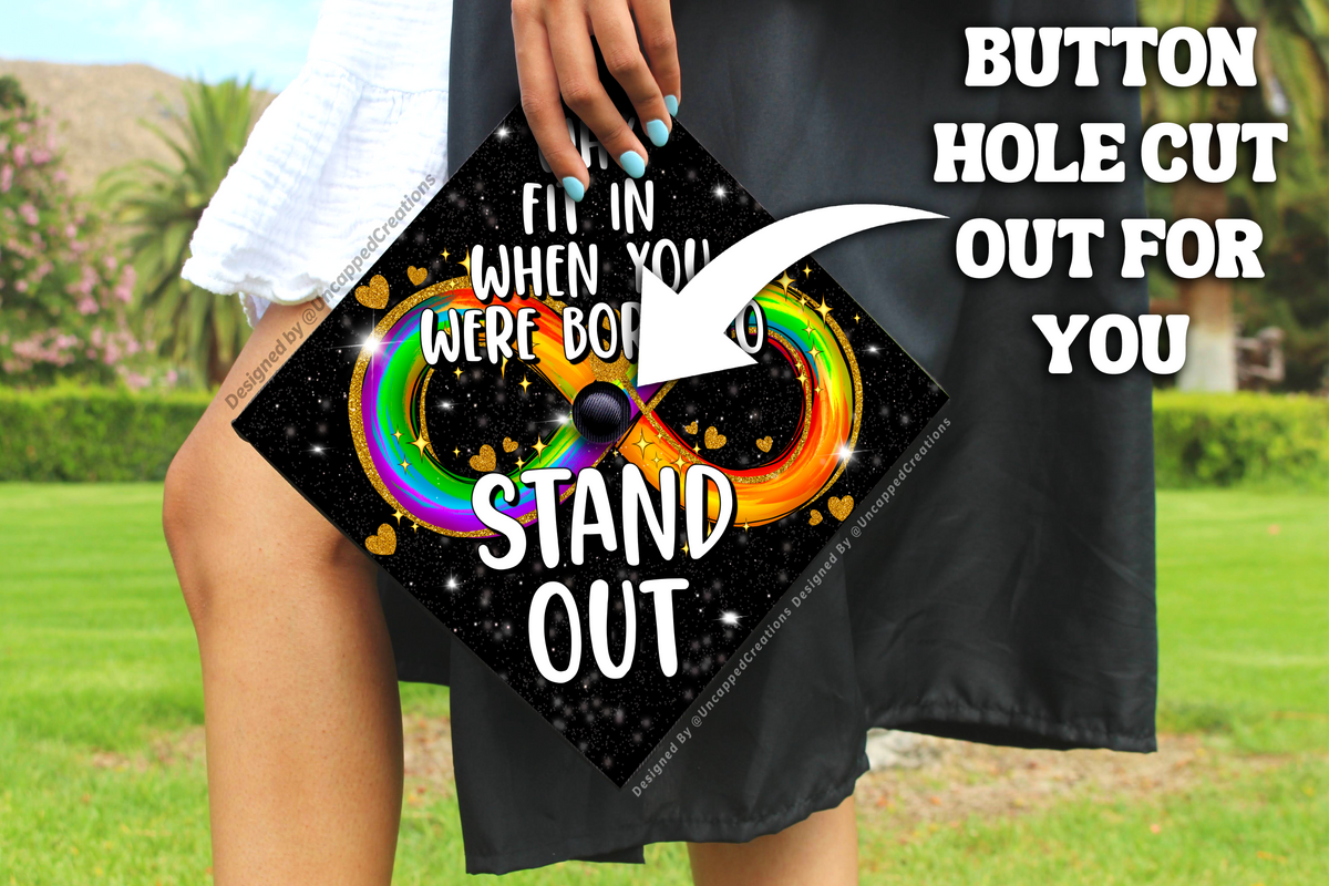 Graduation Cap Design Autism Autism Grad Cap - PRINTED Topper – Uncapped Creations