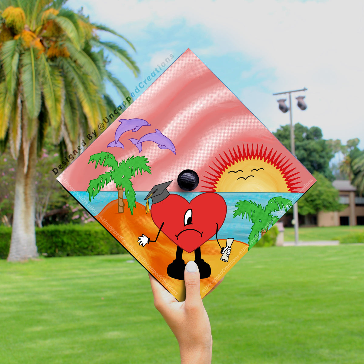 Bad Bunny Grad Cap - PRINTED Topper – Uncapped Creations