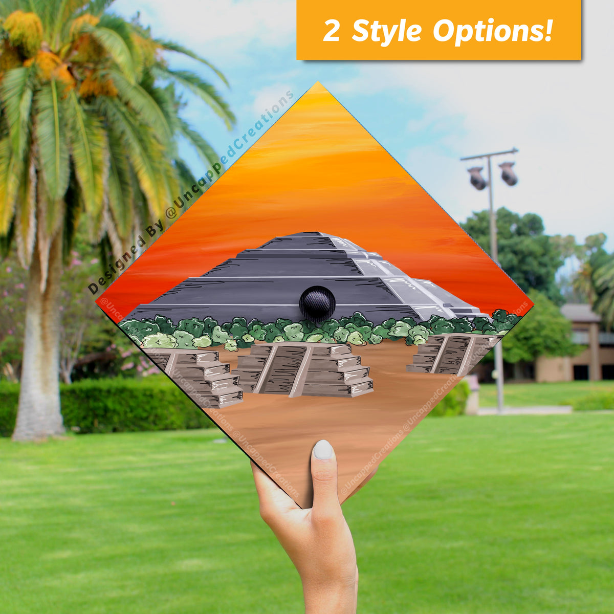Teotihuacan Pyramid Grad Cap - PRINTED Topper – Uncapped Creations