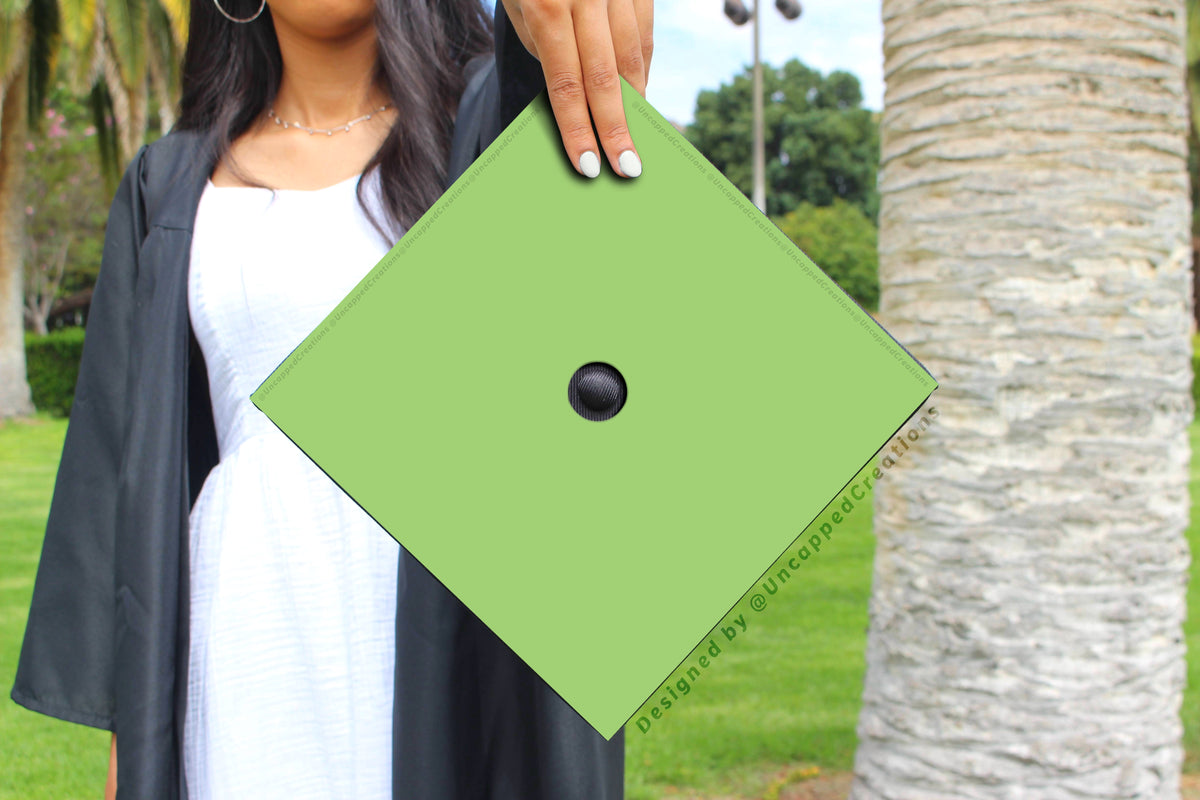 Graduation Cap Reverse Sides LIGHT GREEN Grad Cap Topper – Uncapped Creations