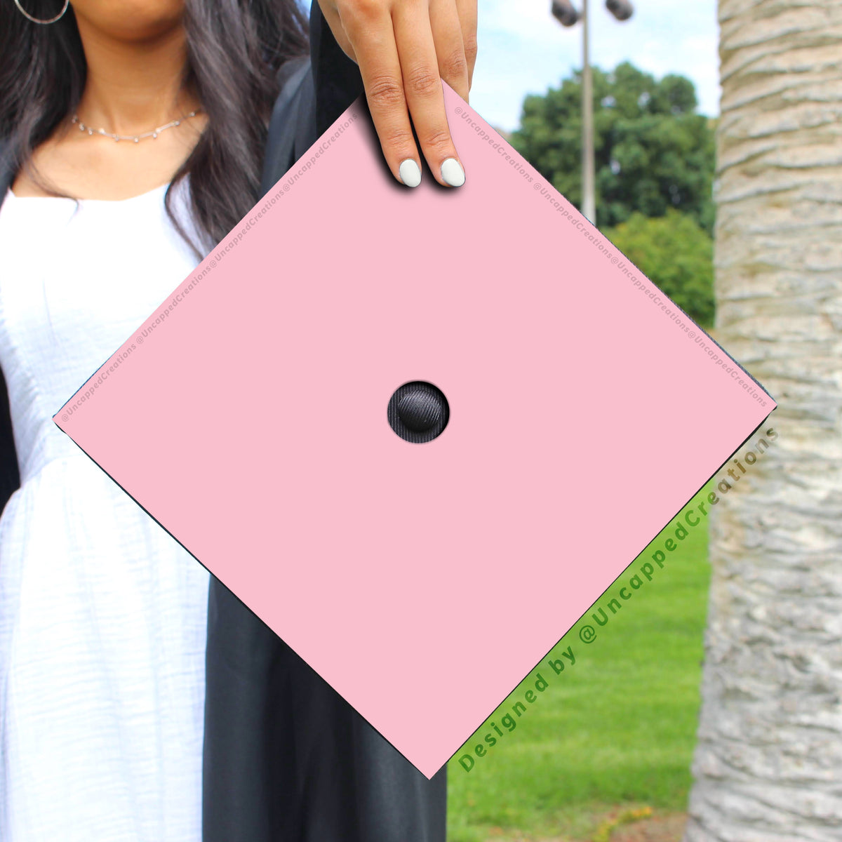LIGHT PINK Grad Cap Topper β Uncapped Creations